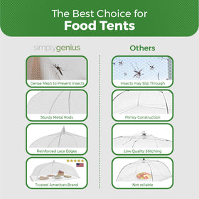 Simply Genius large mesh food cover 17x17 closed keeps snacks clean at picnics.