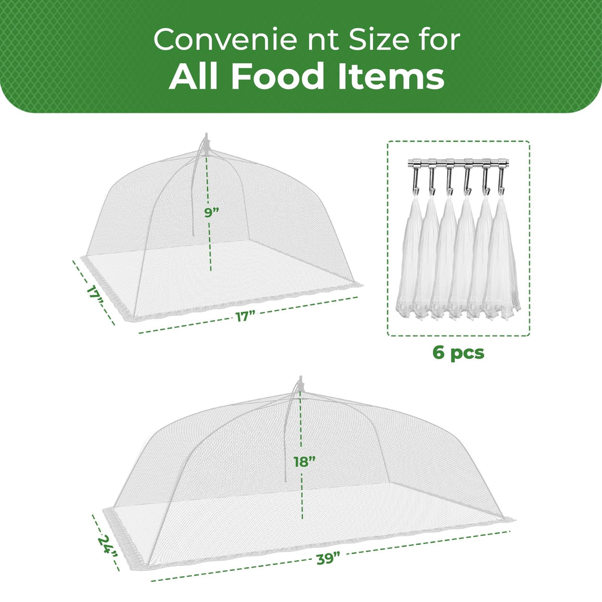 Simply Genius mesh food cover six-pack packaged for family outdoor gatherings.