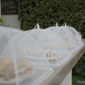 Simply Genius outdoor serving setup pack offers bug protection and easy transport.