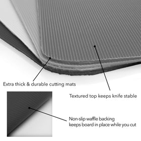 Simply Genius textured grip cutting mat gray for stable slicing and precise cuts.