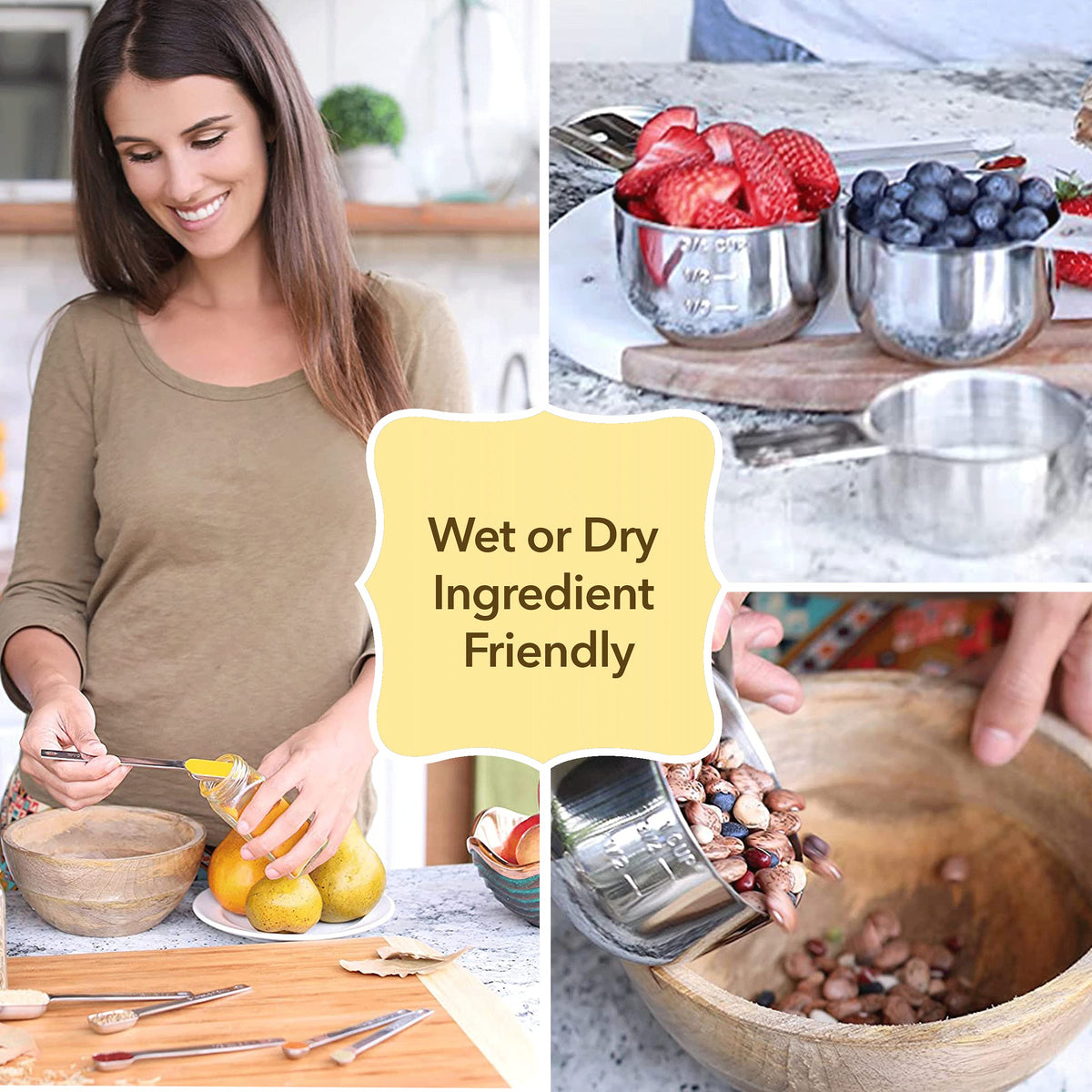 Simply Gourmet engraved US and metric marks for fast, readable measurements.