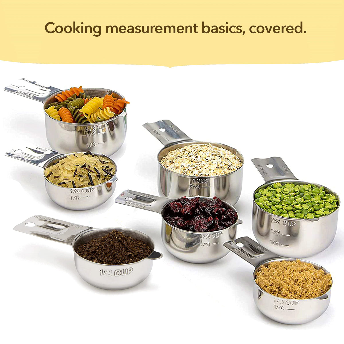 Simply Gourmet one-quarter-cup cup provides accurate dry ingredient scoops.