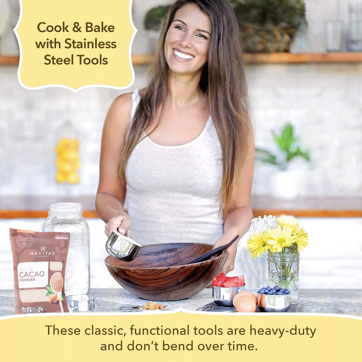 Simply Gourmet one-third-cup tool helps precise recipe fractions during prep.