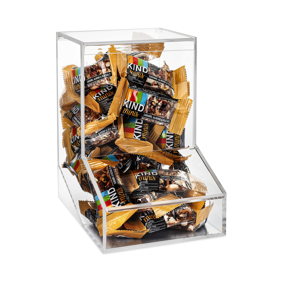 SimplyImagine Acrylic Candy Dispenser front view with dual lids for fresh treats