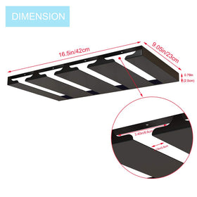 SIMVE under-cabinet rack measures 16.5 by 9.05 inches