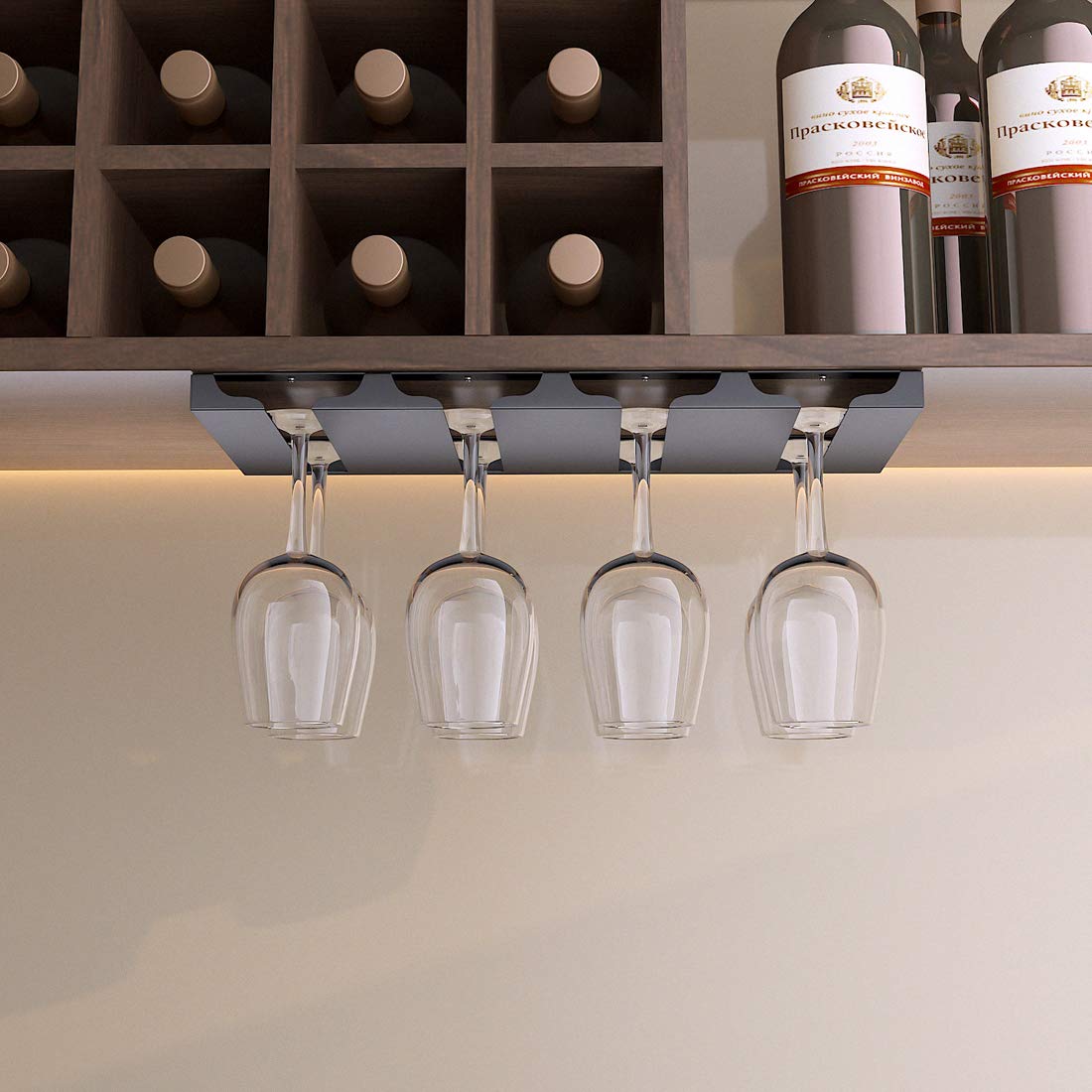 SIMVE wine glass holder easy-install with screws for quick mounting