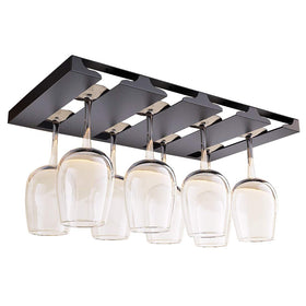 SIMVE wine glass holder under shelf four-row view, space-saving design