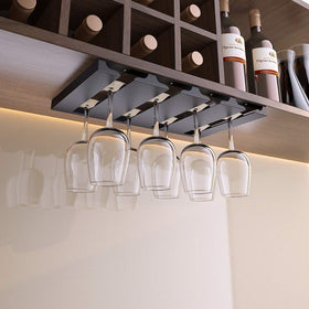 SIMVE stainless steel wine glass rack closeup highlights durability and rust resistance