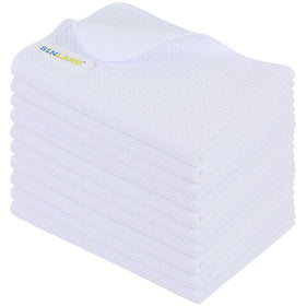 SINLAND microfiber sublimation towel close-up of waffle weave, efficient water absorption.