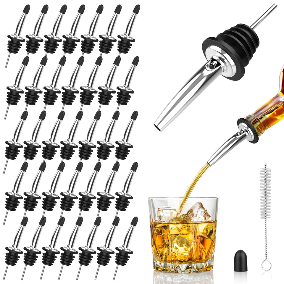 SINLUCESCE 36-pack stainless steel pour spouts for smooth bar pours
