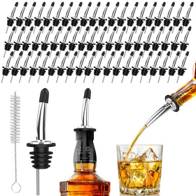 SINLUCESCE 60-pack stainless pour spouts fitted on bottle necks for precise pouring