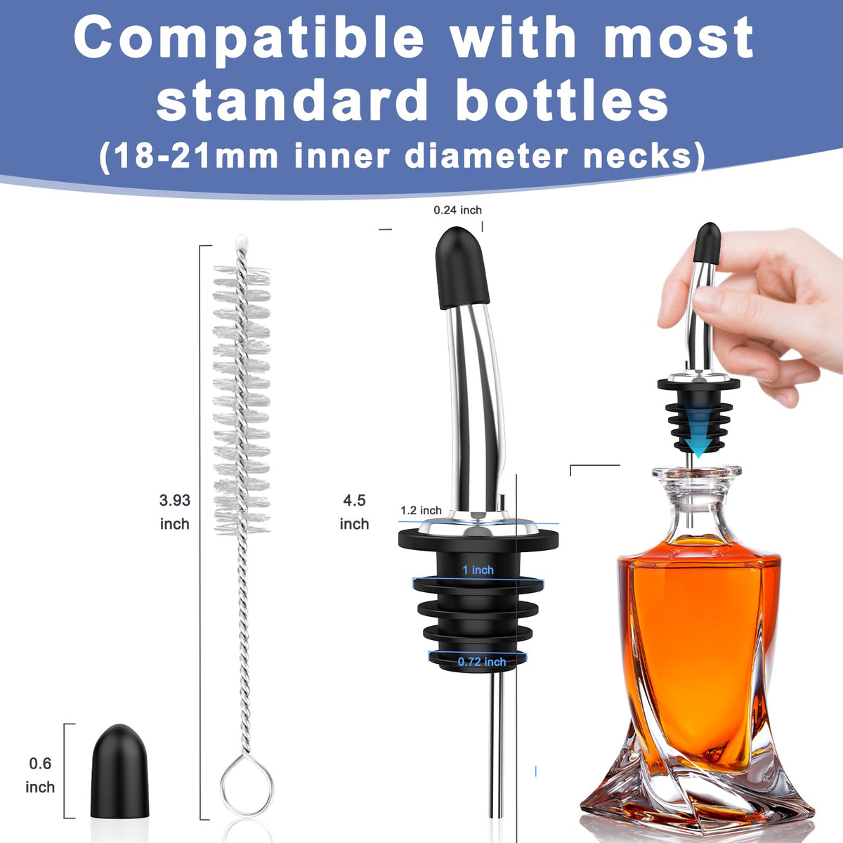SINLUCESCE easy installation—simply insert the pour spouts into bottle necks