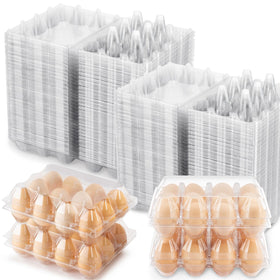 SINLUCESCE clear 12-count egg carton on display with visible eggs for quick inspection