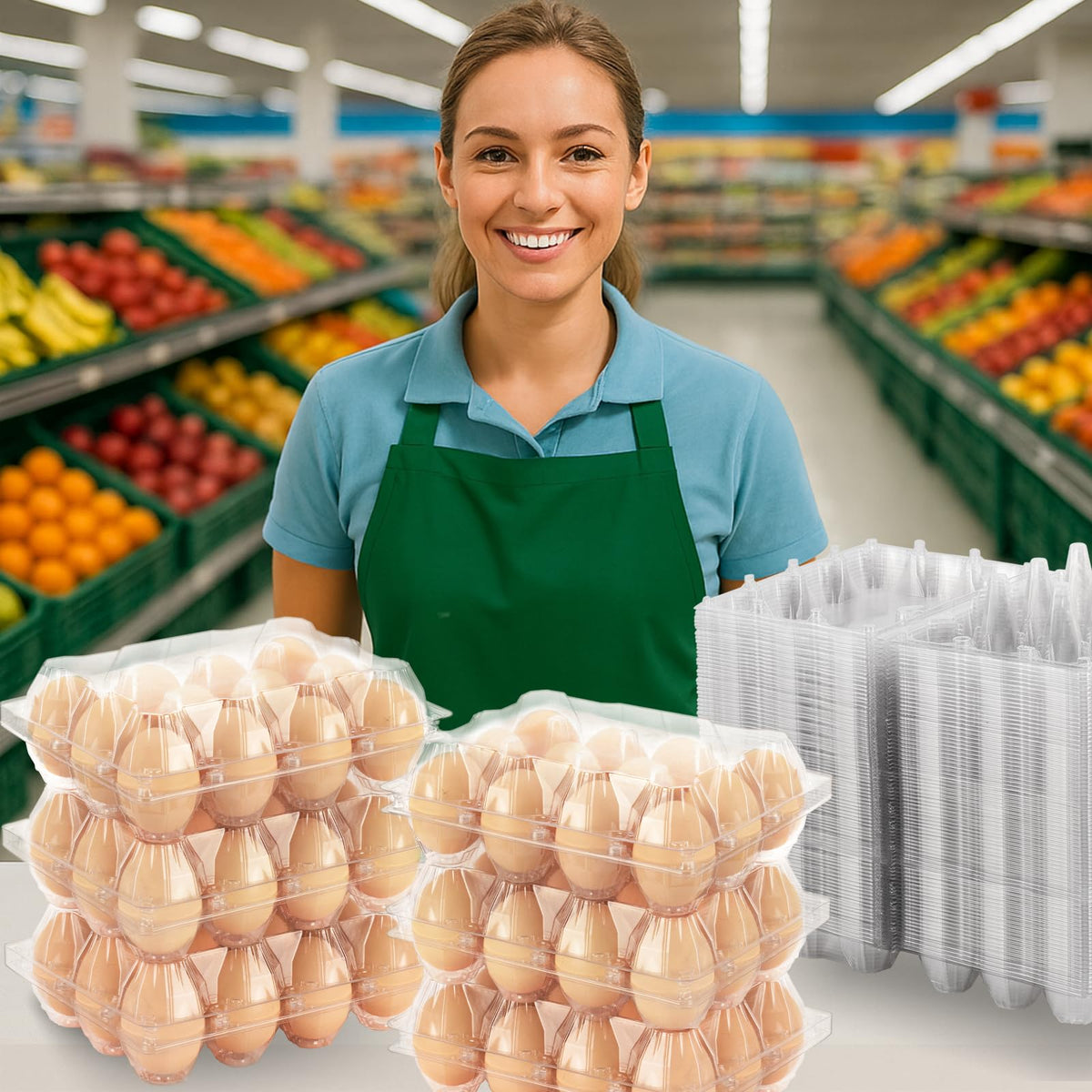 SINLUCESCE large-size egg carton dimension fits most normal and large eggs