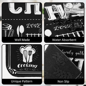 Sinmoe kitchen rug set surface resists oils for daily use