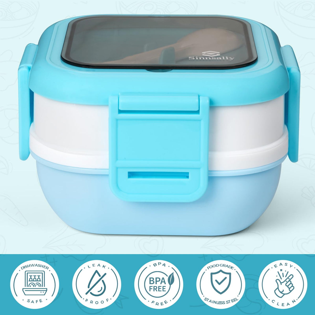 Sinnsally blue stack design saves space and fits in bags easily