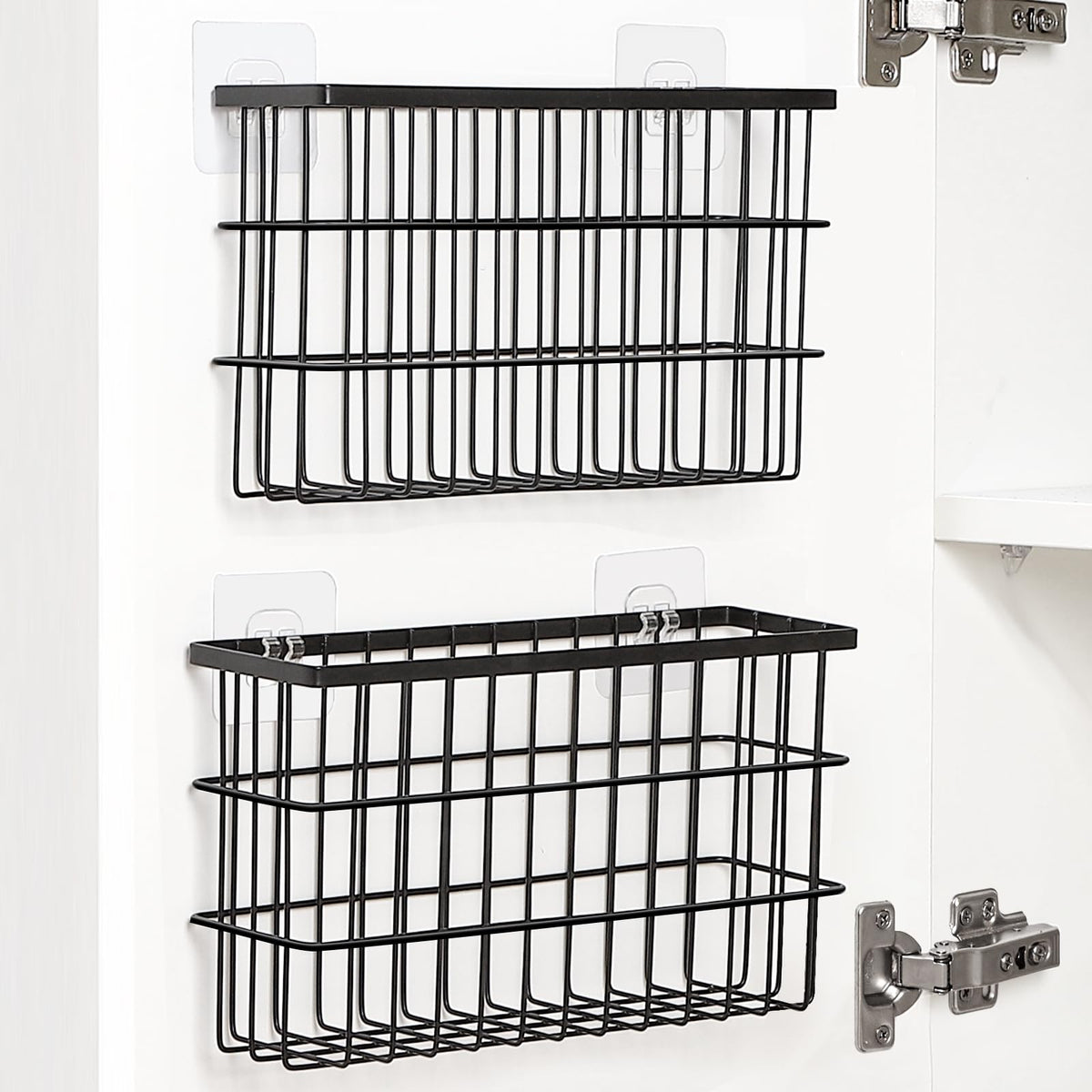 Sinnsally cabinet door organizer installed on a door for compact storage