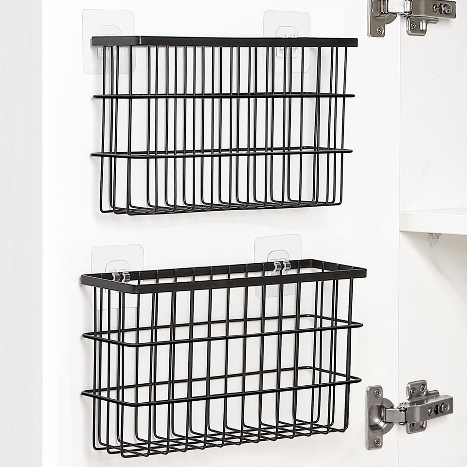 Sinnsally cabinet door organizer installed on a door for compact storage