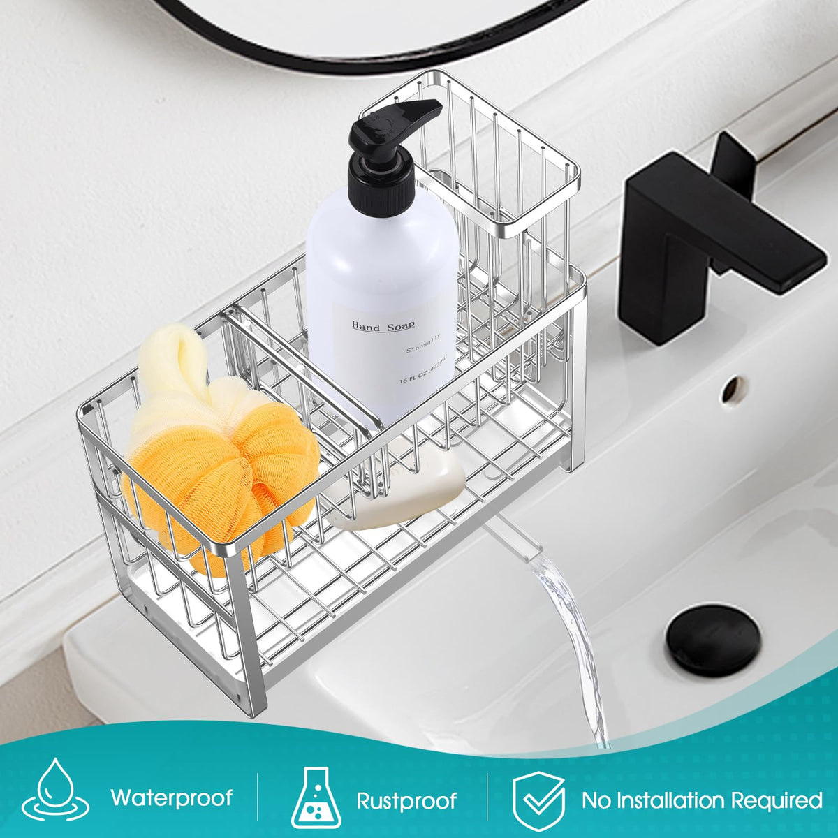 Sinnsally sink caddy packaging includes a ready-to-use unit for instant setup.