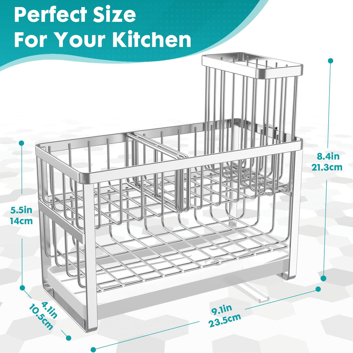 Sinnsally sink caddy in stainless steel with black coating resists rust and deformation.