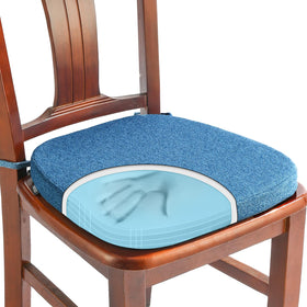 SINOSSO memory foam chair cushion blue front view for comfortable dining