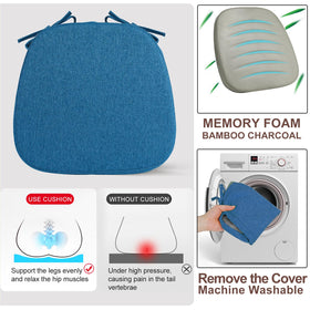 SINOSSO memory foam chair cushion blue packaging highlighting compact design