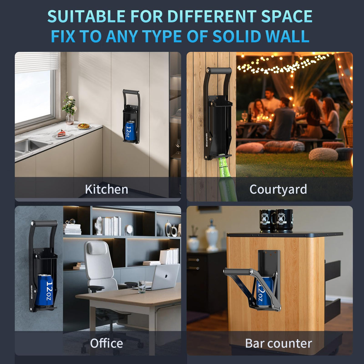 Sinotekk wall-mount with included hardware saves kitchen or garage space.