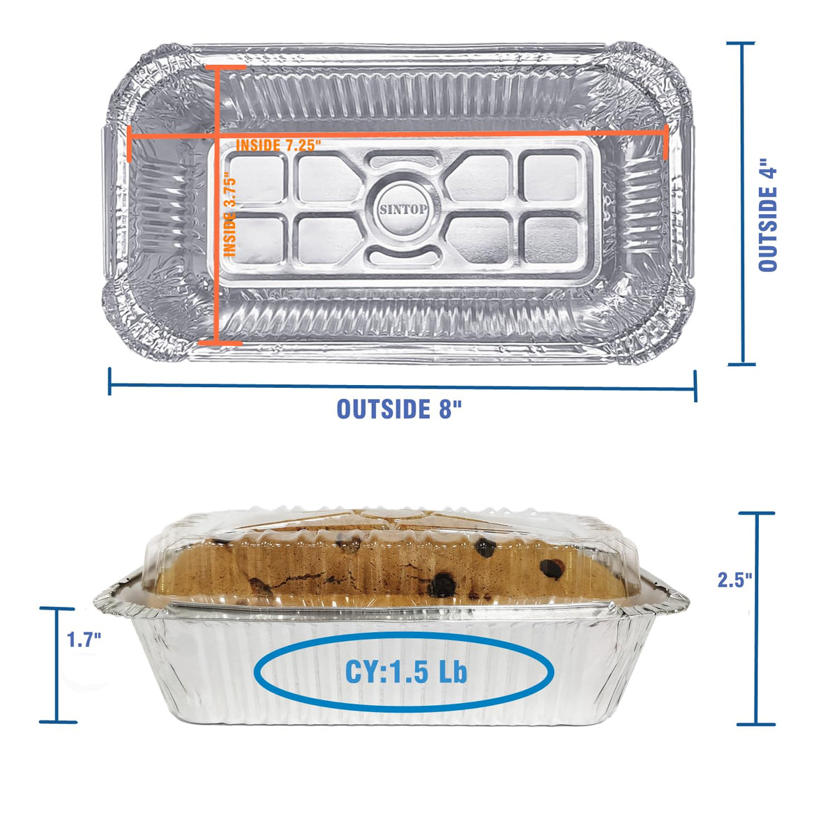 SINTOP 50-pack aluminum pans with lids keeps portions organized for catering.
