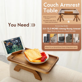 SINWANT Arm Tray Clip-On Design fits multiple armrests securely, reducing slips.
