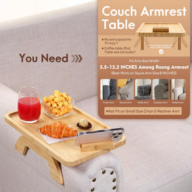 SINWANT foldable armrest table keeps essentials within arm reach.