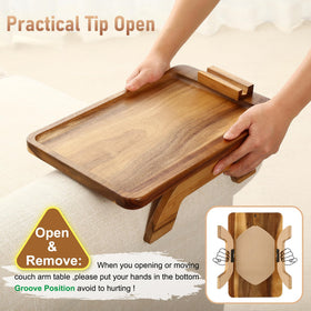 SINWANT Table keeps remotes and tablets within easy reach.