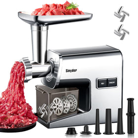 Sinyder electric meat grinder main unit, durable and ready for home use.