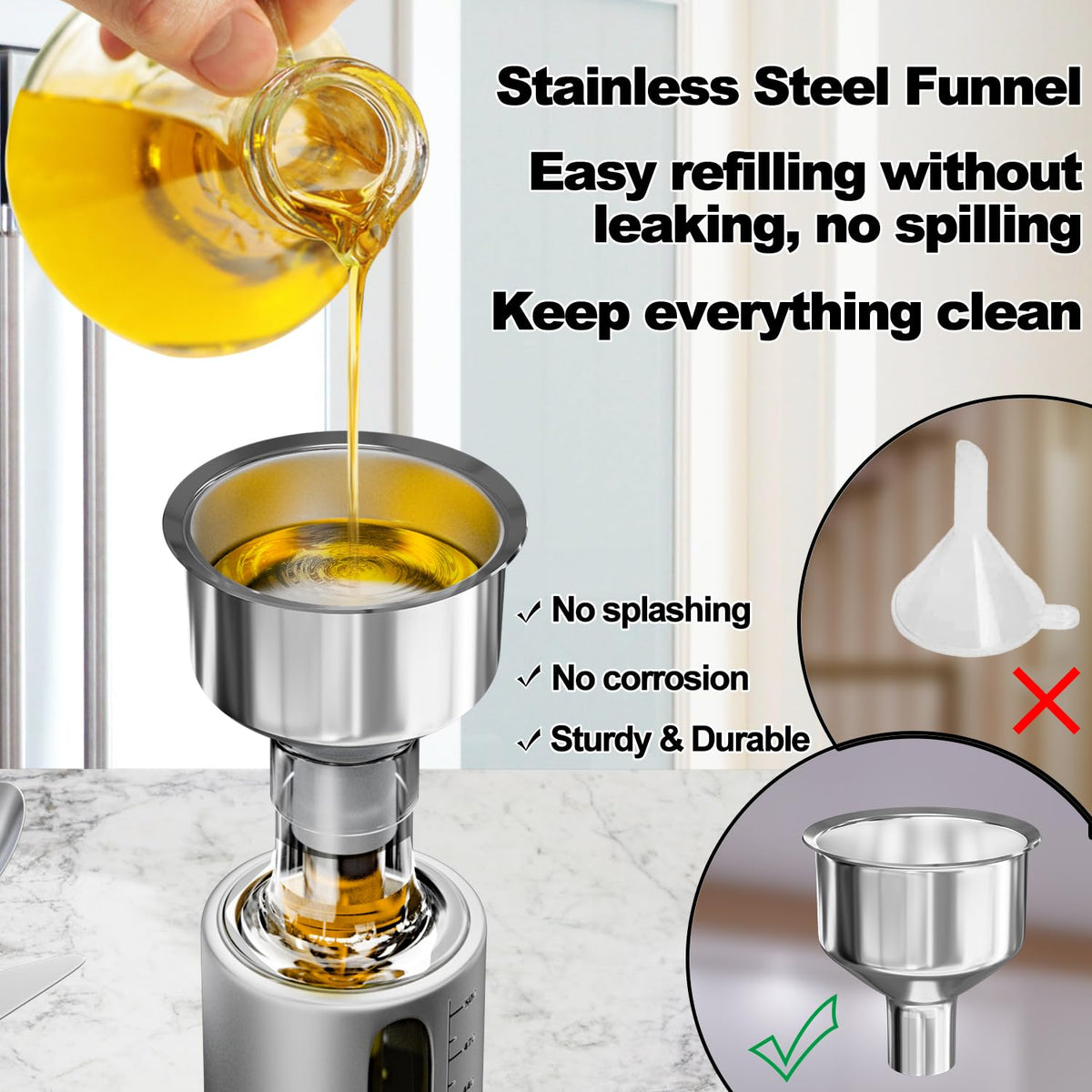 Sinyway included labels and pen help organize sauces and oils.