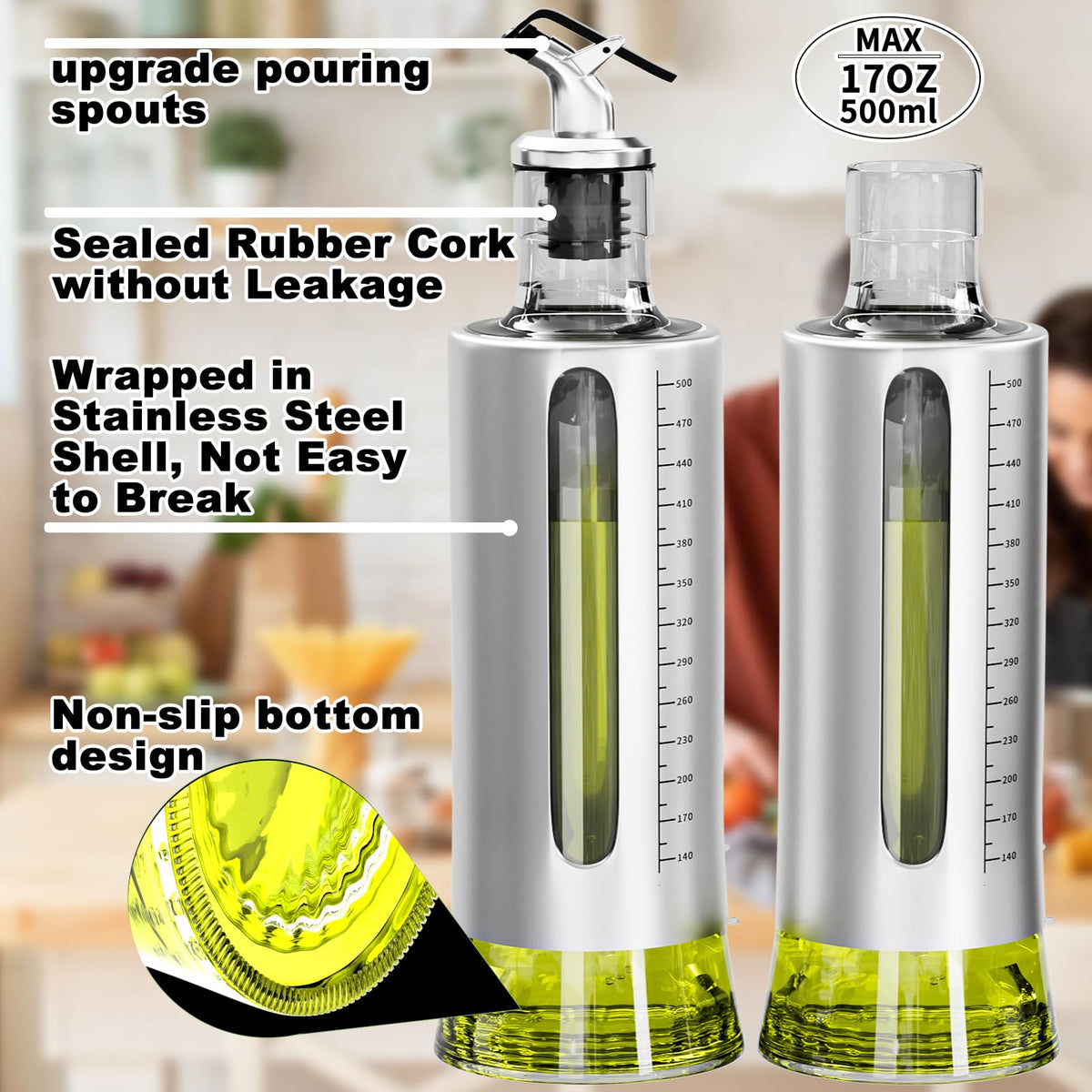 Sinyway stainless steel shell protects glass bottles for durability.