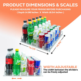 SipSort drink organizer side profile, slim footprint suitable for tight refrigerators.