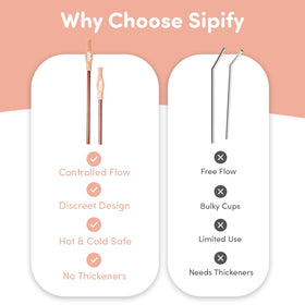 Sipify front-teeth-safe design reduces staining while sipping.