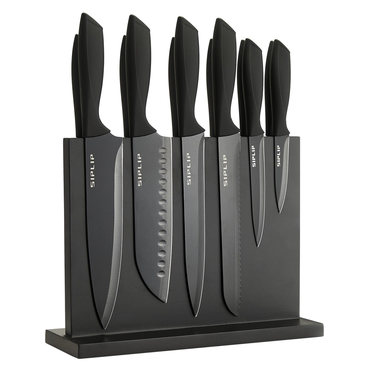 SipLip 15-piece knife set with magnetic holder organized for easy access
