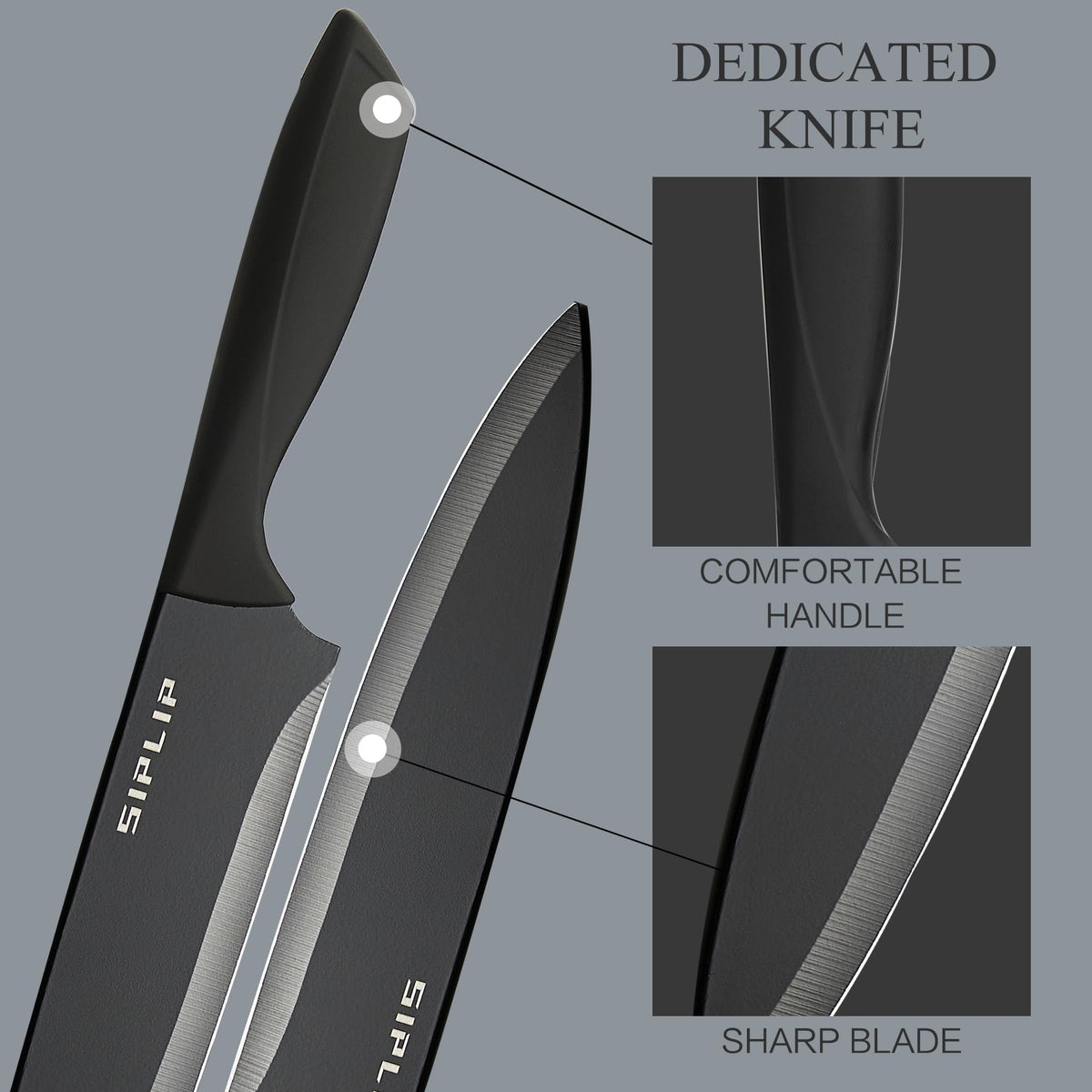 SipLip ergonomic stainless handles reduce fatigue during prep