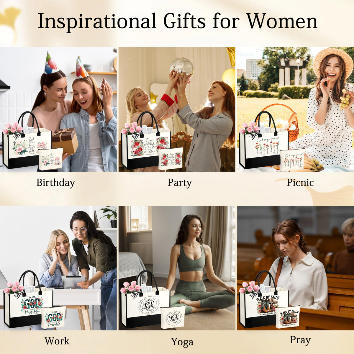 SiplyHaven Christian gifts 12pc set, versatile bags ideal for gifting occasions.