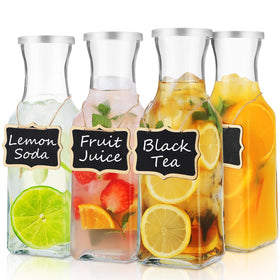 SIPOMU glass carafe with lid 4-pack for elegant beverage service at gatherings.