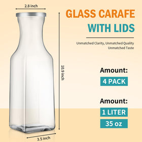 SIPOMU square glass carafe close-up pour for precise serving.
