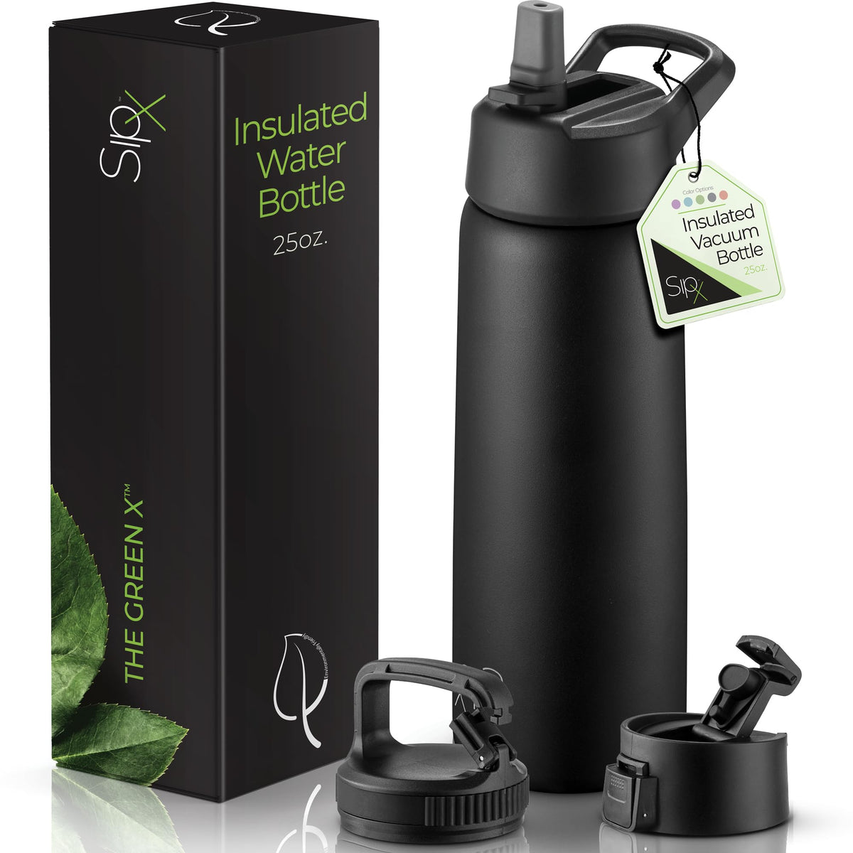 SIPX 25 oz bottle front view highlights a sturdy design for everyday hydration.