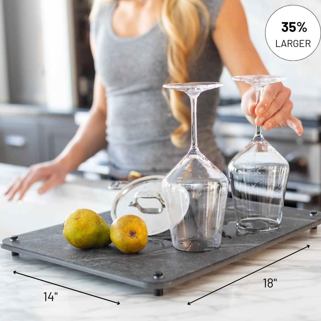 Siren Stone mat rapidly absorbs water to reduce towel use.