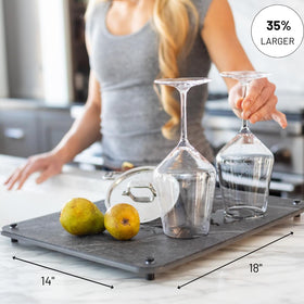 Siren Stone mat rapidly absorbs water to reduce towel use.