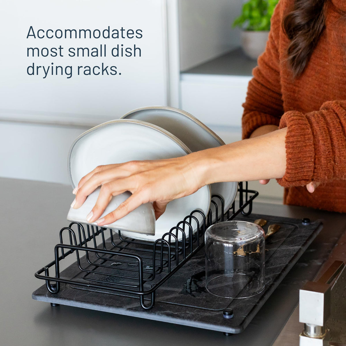 Siren Stone functions as a plant saucer with sleek style.