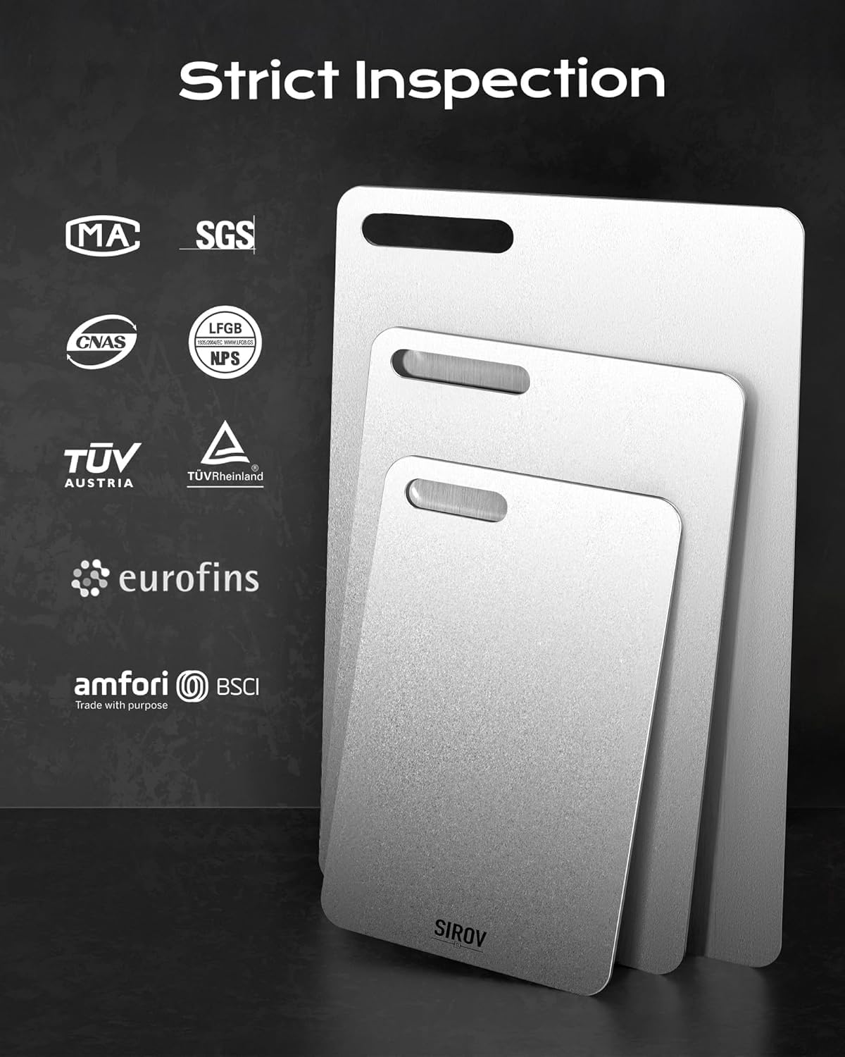 Sirov titanium cutting board with new packaging design, compact protection