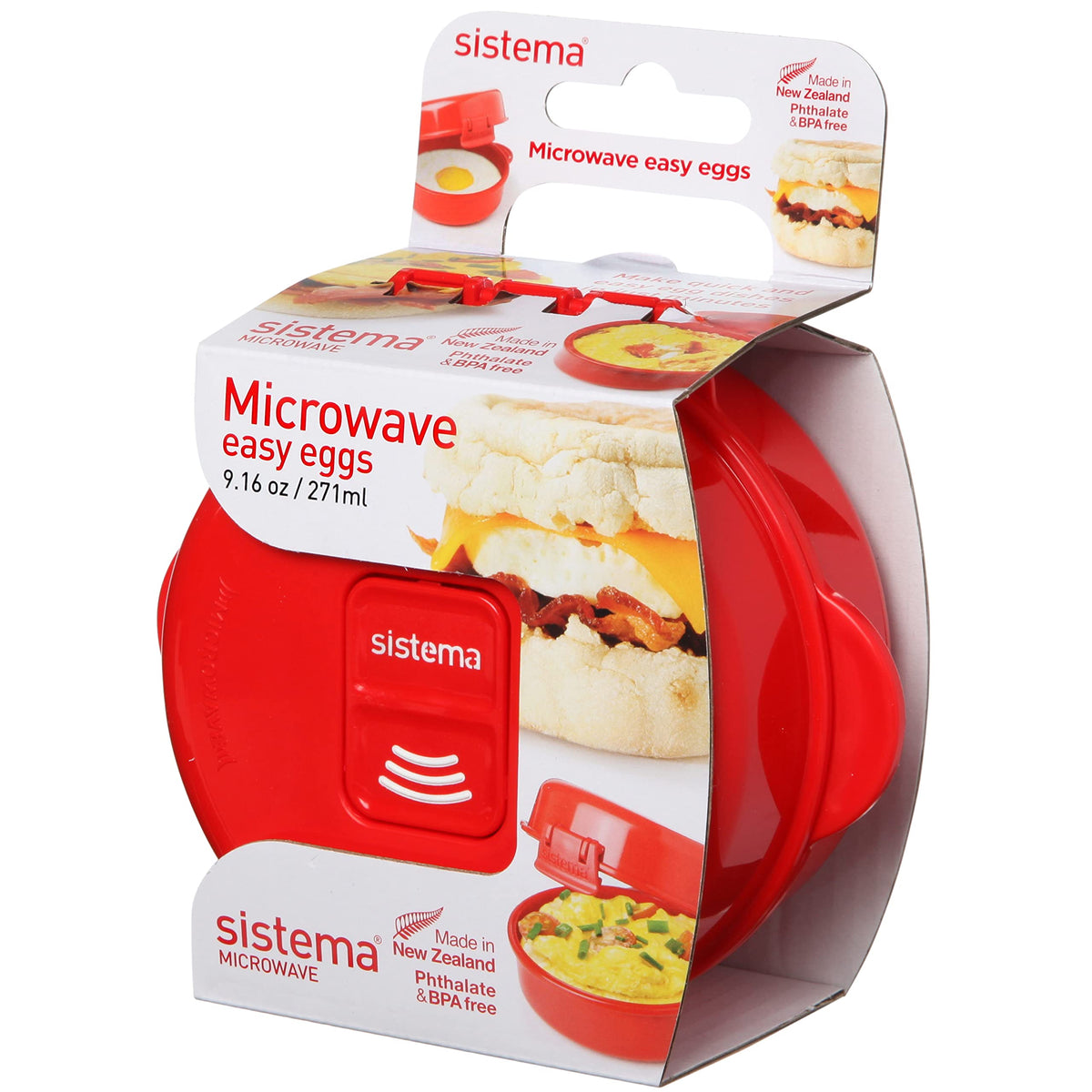 Sistema Easy Eggs microwave egg cooker with red lid for quick poached eggs