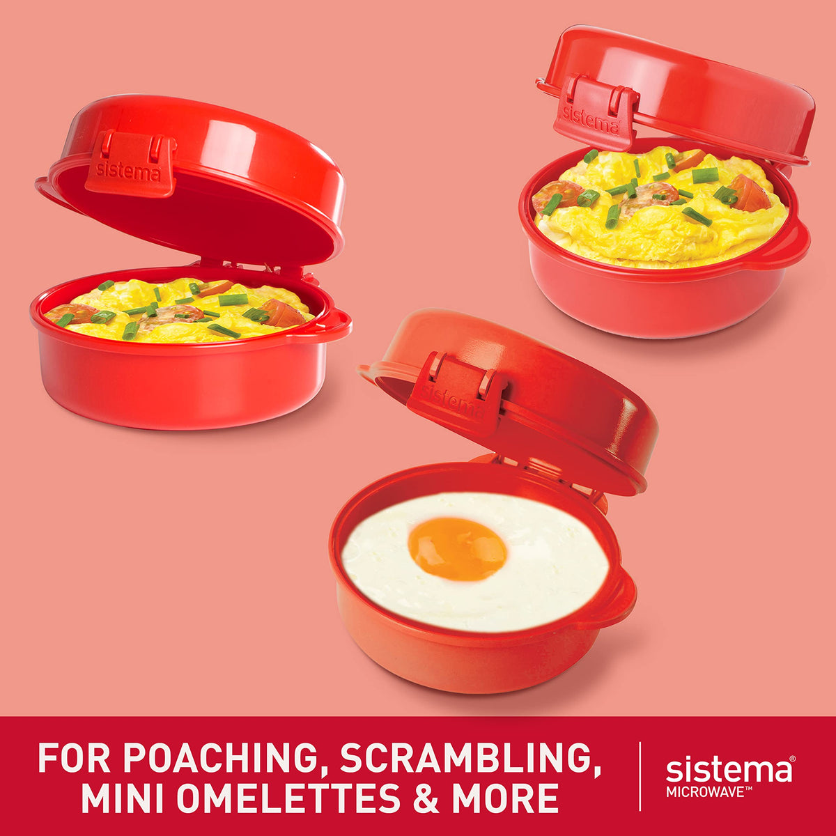 Steam vent on Sistema Easy Eggs keeps microwave splatter-free