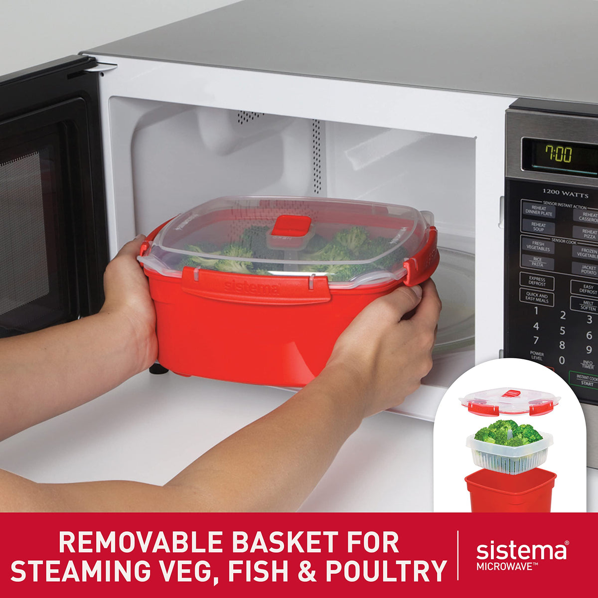 Sistema Heat & Eat es apto para microondas sin la tapa para recalentar rápido