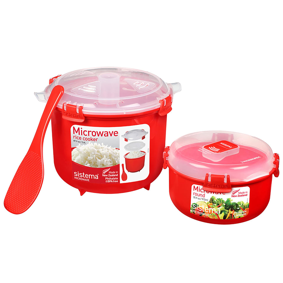 Sistema Heat & Eat rice cooker with pressure chamber for moist, fluffy rice